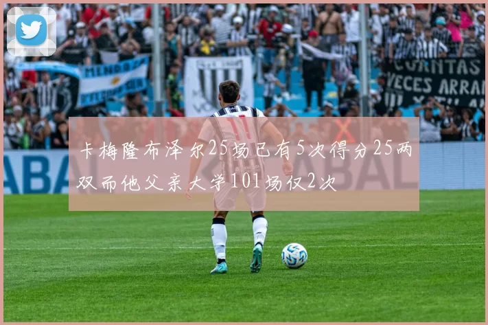 卡梅隆布泽尔25场已有5次得分25两双而他父亲大学101场仅2次